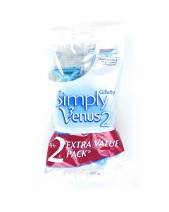Brisk rroje njëpërdorimësh për femra Venus, Gillette, plastikë dhe inoks, 24.5x13.5 cm, e kaltër pastel, 6 copë