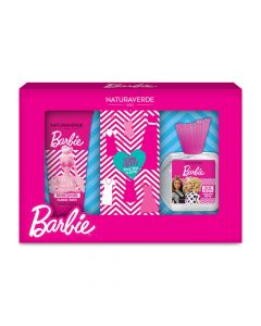 Body shampoo and eau de toilette set with surprise accessories Barbie Dress, Naturaverde, plastic, 100 + 50 ml, pink, 3 pieces