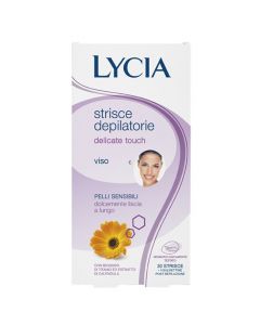 Depilatory strips for the face, Lycia, fiber, 13.2x6.6x2.6 cm, purple, 20 pieces