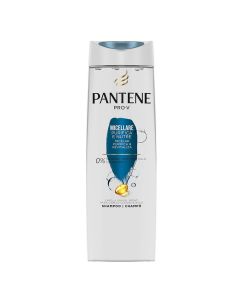 Shampo me ujë mineral për flokët, Pantene, plastikë, 250 ml, transparente dhe blu, 1 copë