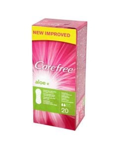 Peceta higjienike Aloe, Carefree, pambuk, 16x8.5x6.5 cm, rozë dhe e gjelbër, 20 copë