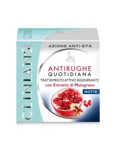 Pomegranate anti-wrinkle cream for face treatment during the night, Clinians, plastic, 50 ml, turquoise and red, 1 piece