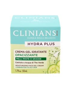 Krem hidratues për fytyrën, Clinians, plastikë, 50 ml, gurkali dhe e gjelbër, 1 copë