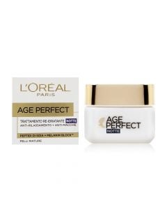 Anti-wrinkle cream for face treatment during the night, L'Oreal, plastic, 50 ml, gold, 1 piece