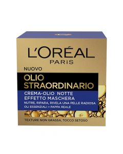 Nourishing cream for overnight face treatment, L'Oreal, plastic, 50 ml, blue, 1 piece