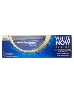 Toothpaste with whitening effect, Mentadent, plastic, 50 ml, blue and gold, 1 piece