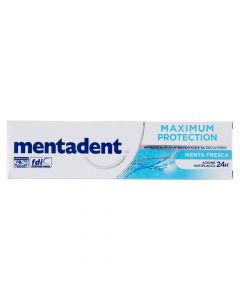 Pastë dhëmbësh për mbrojtjen e dhëmbëve, Mentadent, plastikë, 75 ml, e bardhë dhe e kaltër, 1 copë