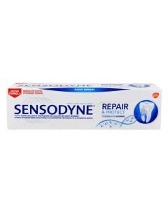 Pastë dhëmbësh për riparim dhe mbrojtje, për dhëmbë të ndjeshëm, Sensodyne, plastikë, 75 ml, e bardhë dhe blu, 1 copë