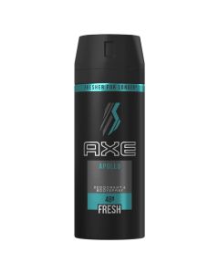 Men's deodorant spray Apollo, AXE, plastic and metal, 150 ml, black and blue, 1 piece