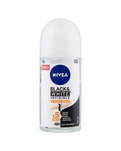 Roll-on deodorant for women Black&White Ultimate Impact, Nivea, plastic and glass, 50 ml, white, orange and black, 1 piece