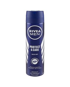 Spray deodorant for men Protect&Care, Nivea, plastic and metal, 150 ml, blue, 1 piece