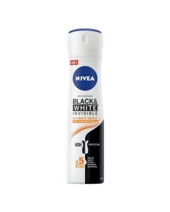 Antidjersë sprai për femra Black&White Ultimate Impact, Nivea, plastikë dhe metal, 150 ml, e bardhë, portokalli dhe e zezë, 1 copë