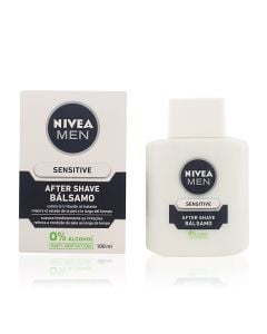 Protective aftershave Sensitive, Nivea, plastic and glass, 100 ml, white and blue, 1 piece