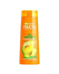 Hair strengthening and repairing shampoo, Fructis, Garnier, plastic, 250 ml, orange, 1 piece