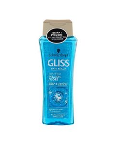 Shampo riparuese për flokë pa shkëlqim Million Gloss, Gliss, plastikë, 250 ml, e kaltër, 1 copë