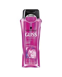 Shampo riparuese për flokë kaçurrela Onde Soft, Gliss, plastikë, 250 ml, lejla, 1 copë