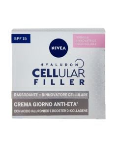 Anti-wrinkle cream for face treatment during the day, Hyaluron Cellular Filler, Nivea, plastic and glass, 50 ml, white, 1 piece