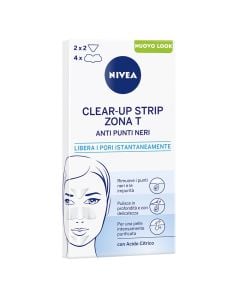 Shirita për pastrimin e pikave të zeza në fytyrë, Nivea, fibër, 13x6.8x1.3 cm, e bardhë, 6 copë