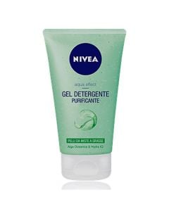 Face cleansing gel, Aqua Effect, Nivea, plastic, 150 ml, green, 1 piece