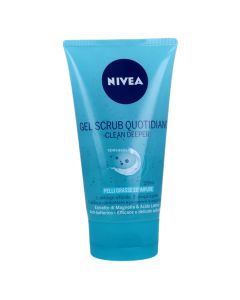 Face cleansing gel, Clean Deeper, Nivea, plastic, 150 ml, blue, 1 piece