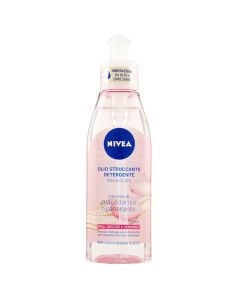 Vaj për pastrimin e lëkurës së fytyrës dhe syve, Nivea, plastikë, 150 ml, rozë dhe transparente, 1 copë
