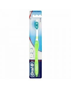 Furçë dhëmbësh 40 Medium, Shiny Clean, Oral-B, plastikë, 22x5 cm, e gjelbër, 1 copë