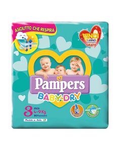 Diapers for babies, Baby Dry, Pampers, cotton, Midi, no. 3, 4-9 kg, 21 pieces, with tape sticker