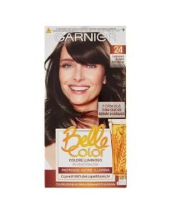 Bojë flokësh gështenjë e errët 024, Belle Color, Garnier, plastikë, 140 ml, e verdhë, 1 copë