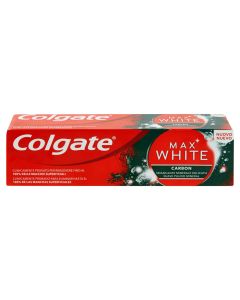Charcoal toothpaste, Max White, Colgate, plastic and aluminum, 75 ml, red and black, 1 piece