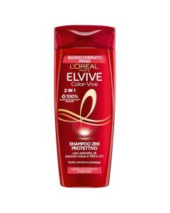 2 in 1 hair shampoo for dyed hair Color Vive, Elvive, L'Oreal, plastic, 285 ml, red, 1 piece
