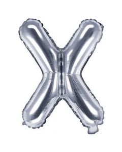 Tullumbace në formën e shkronjës "X", najlon dhe alumin i rafinuar, 35 cm, argjend, 1 copë