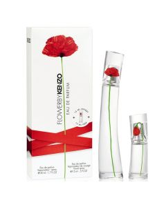 Set eau de parfum (EDP) për femra, Flower by Kenzo, Kenzo, qelq, 50+15 ml, e bardhë dhe e kuqe, 2 copë