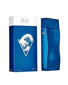 Eau de toilette (EDT) for men, Aqua Pour Homme, Kenzo, glass, 100 ml, blue and white, 1 piece