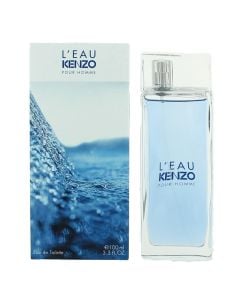 Eau de toilette (EDT) for men, L'Eau, Kenzo, glass, 100 ml, blue and white, 1 piece