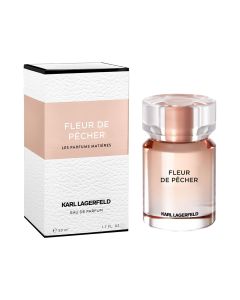 Eau de parfum (EDP) for women, Fleur de Pêcher, Karl Lagerfeld, glass, 50 ml, pastel pink and white, 1 piece