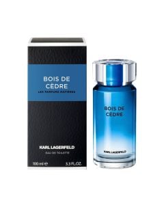 Eau de toilette (EDT) for men, Bois de Cèdre, Karl Lagerfeld, glass, 100 ml, black and blue, 1 piece