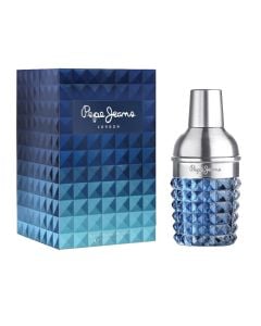 Eau de toilette (EDT) for men, For Him, Pepe Jeans, glass and metal, 50 ml, blue and silver, 1 piece