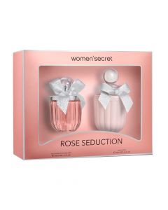 Set eau de parfum (EDP) dhe locion për trupin për femra, Rose Seduction, Women'Secret, qelq dhe plastikë, 100+200 ml, rozë, 2 copë