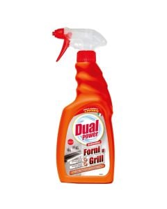 Detergjent sprai pastrues për sipërfaqet e brendshme dhe të jashtme të furrave dhe skarave, Dual Power, plastikë, 500 ml, portokalli, 1 copë