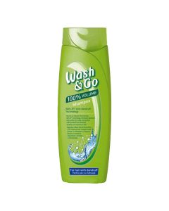 Hair shampoo for volume, with anti-dandruff action, Wash & Go, plastikë, 400 ml, green, 1 piece