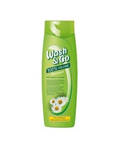 Hair shampoo for volume, Wash & Go, plastikë, 400 ml, green, 1 piece