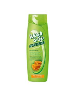 Hair shampoo for volume, with softening effect, Wash & Go, plastikë, 400 ml, green, 1 piece