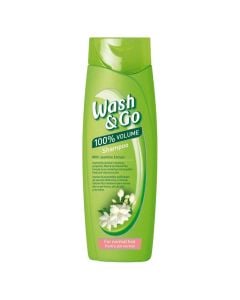 Hair shampoo for volume, with moisturizing effect, Wash & Go, plastikë, 400 ml, green, 1 piece