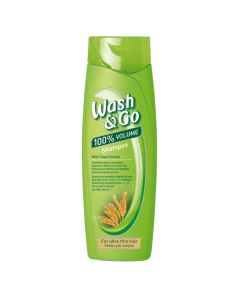 Hair shampoo for volume, Wash & Go, plastikë, 400 ml, green, 1 piece