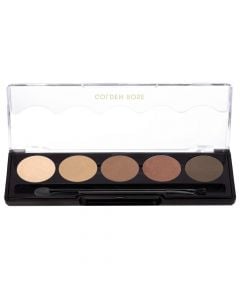 Palette with 5 eyeshadows, 103 Brown Line, Professional Palette, Golden Rose, plastic, 8 g, beige, brown and terracotta, 1 piece