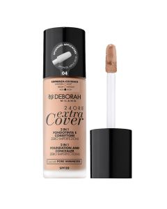 2 in 1 liquid makeup foundation and concealer, 04 Apricot, 24 Ore Extra Cover, Deborah, plastic and glass, 30 ml, beige, 1 piece