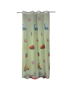 Curtain with rings, polyester, green, 150x260 cm