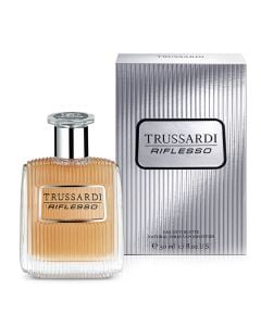 Eau de toilette (EDT) for men, Riflesso, Trussardi, glass, 50 ml, beige, gray and transparent, 1 piece