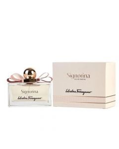 Eau de parfum (EDP) për femra, Signorina, Salvatore Ferragamo, qelq, 100 ml, rozë dhe gold, 1 copë