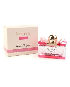 Eau de toilette (EDT) for women, Signorina in Fiore, Salvatore Ferragamo, glass, 50 ml, pink and rose gold, 1 piece